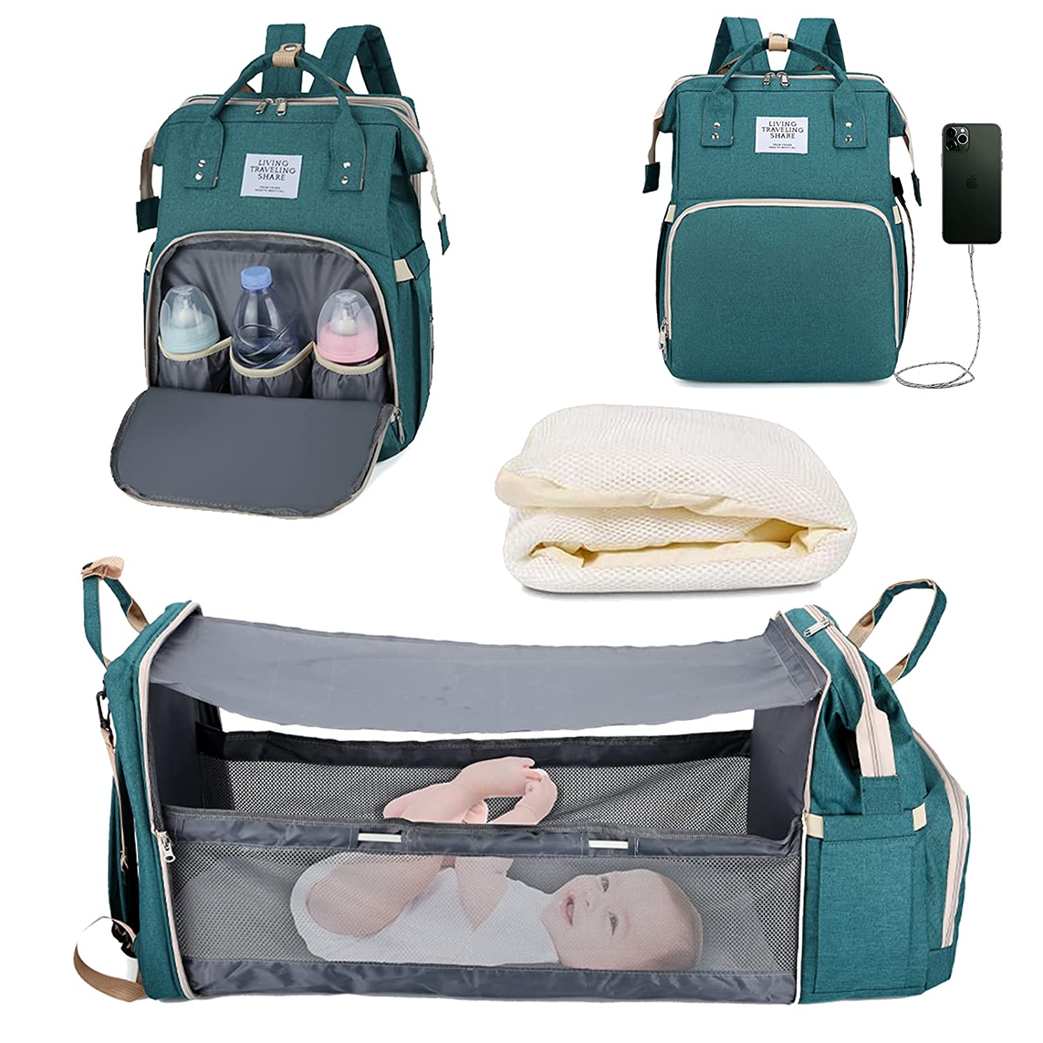 Sac à langer portatif | Berceau de voyage BabyNappy™ - Enfant Admirable